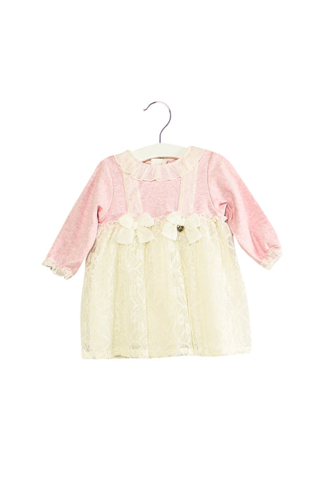 A Pink Long Sleeve Dresses from Chickeeduck in size 12-18M for girl. (Front View)