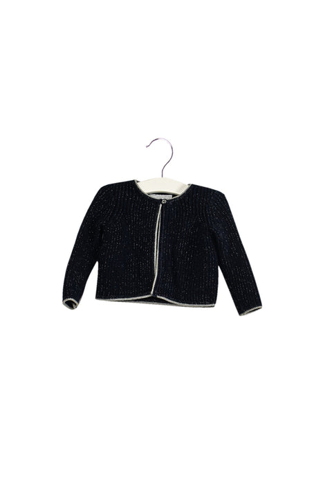 A Navy Cardigans from The Little White Company in size 0-3M for girl. (Front View)