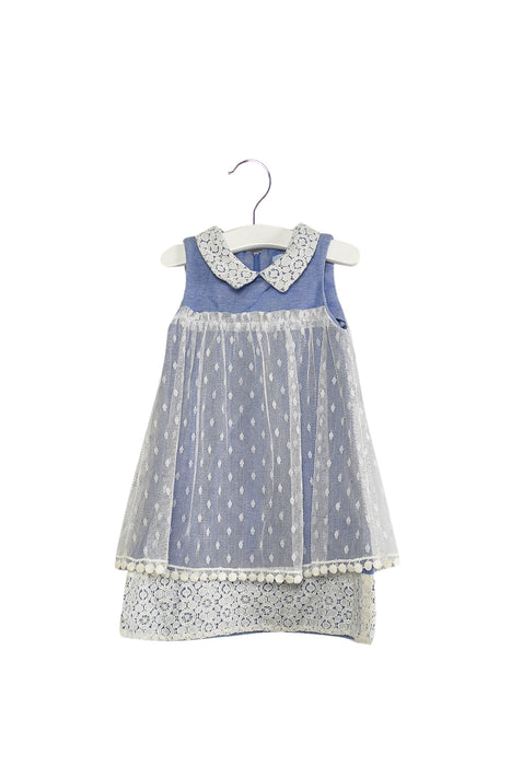 A Blue Sleeveless Dresses from Nicholas & Bears in size 2T for girl. (Front View)