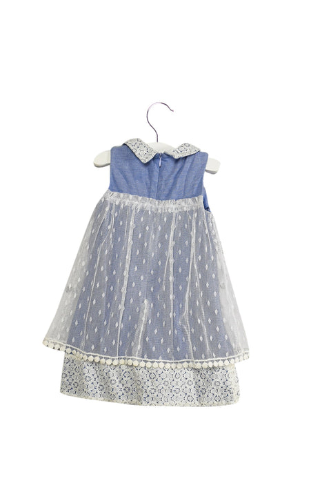 A Blue Sleeveless Dresses from Nicholas & Bears in size 2T for girl. (Back View)