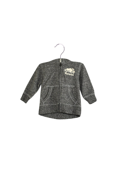 A Grey Lightweight Jackets from Roots in size 3-6M for boy. (Front View)