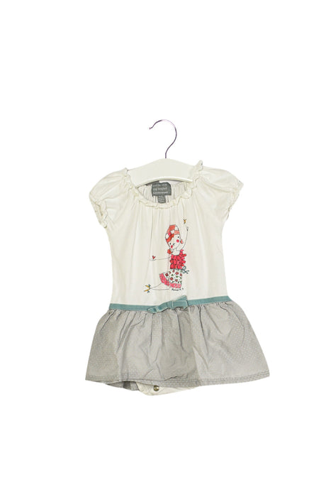 A White Short Sleeve Dresses from and the little dog laughed in size 0-3M for girl. (Front View)