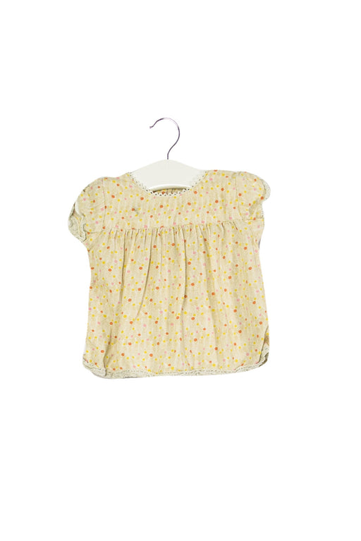 A Beige Short Sleeve Tops from Bout'Chou in size 3-6M for girl. (Front View)