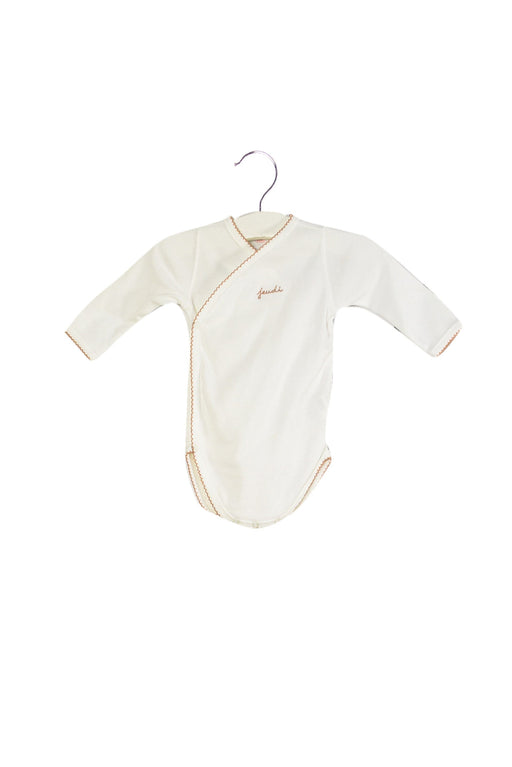 A White Long Sleeve Bodysuits from Bonpoint in size 0-3M for neutral. (Front View)