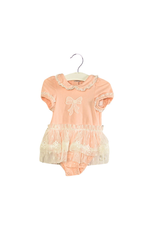 A Pink Short Sleeve Bodysuits from Nicholas & Bears in size 3-6M for girl. (Front View)