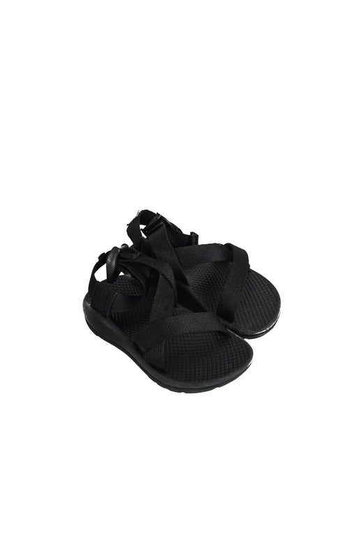 A Black Sandals from Chaco in size 4T for neutral. (Front View)