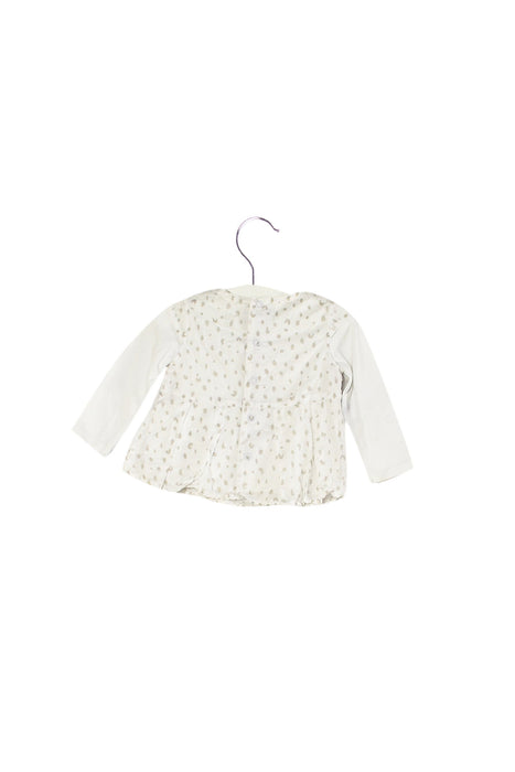 A White Long Sleeve Tops from Catimini in size 3-6M for girl. (Back View)