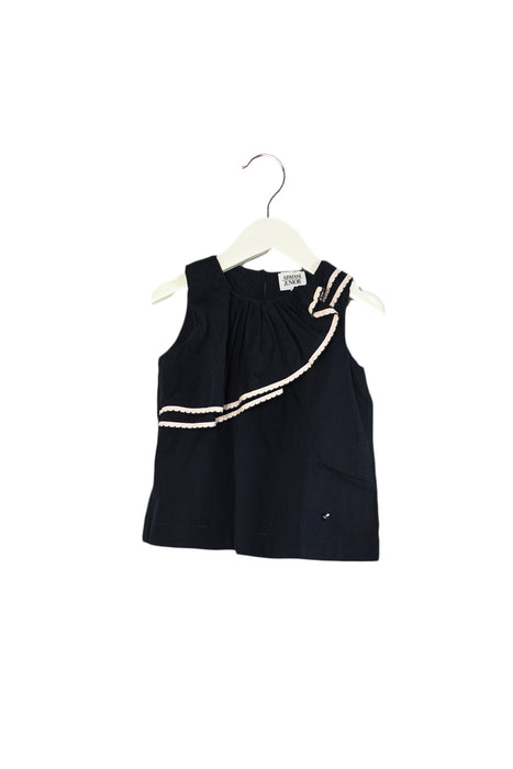 A Navy Sleeveless Tops from Armani in size 4T for girl. (Front View)