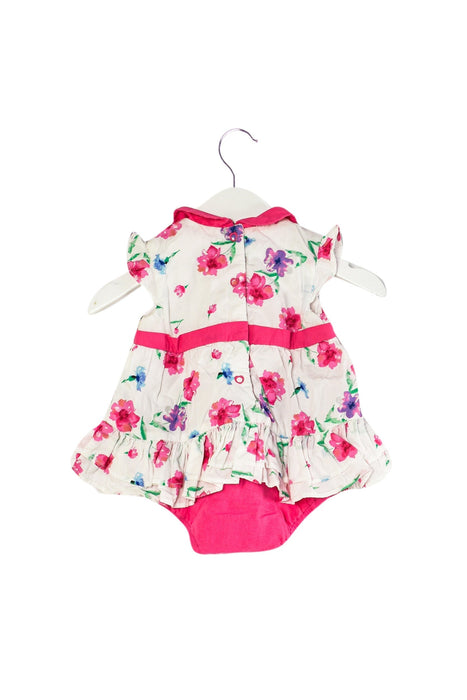 A White Short Sleeve Dresses from Chicco in size 3-6M for girl. (Back View)