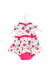 A White Short Sleeve Dresses from Chicco in size 3-6M for girl. (Back View)