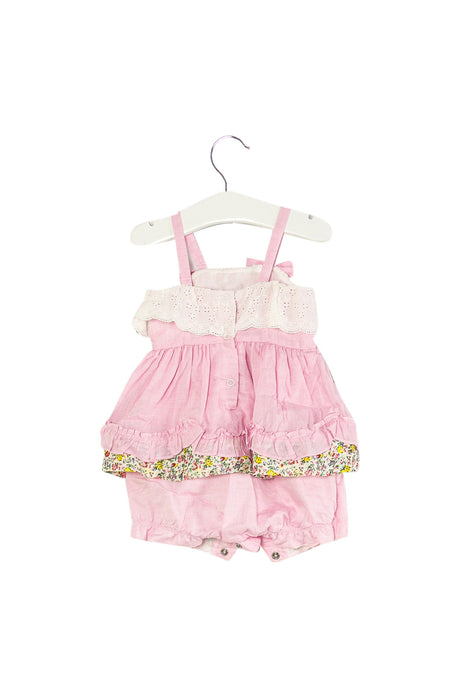 A Pink Sleeveless Rompers from Nicholas & Bears in size 3-6M for girl. (Back View)