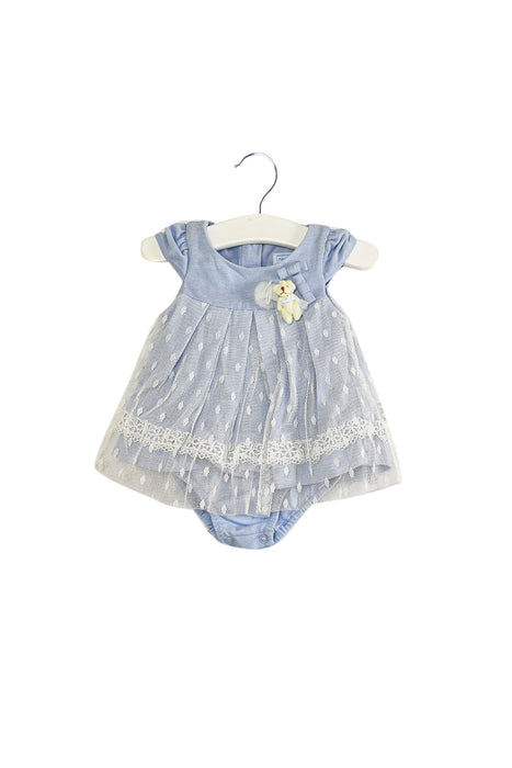 A Blue Short Sleeve Bodysuits from Nicholas & Bears in size 0-3M for girl. (Front View)