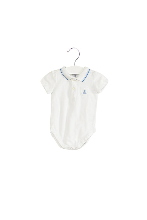 A White Short Sleeve Bodysuits from Janie & Jack in size 3-6M for boy. (Front View)