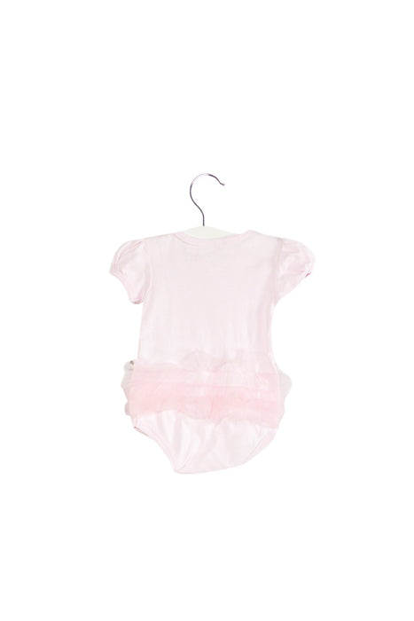 A Pink Short Sleeve Bodysuits from Elegant Baby in size 6-12M for girl. (Back View)
