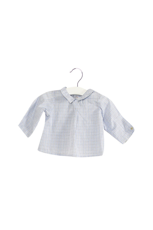 A Blue Long Sleeve Tops from Bonpoint in size 0-3M for girl. (Front View)