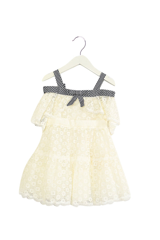 A Ivory Sleeveless Dresses from Nicholas & Bears in size 2T for girl. (Front View)