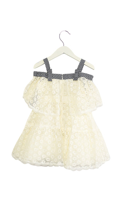 A Ivory Sleeveless Dresses from Nicholas & Bears in size 2T for girl. (Back View)