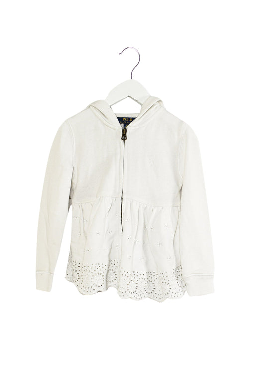 A White Zippered Sweatshirts from Polo Ralph Lauren in size 4T for girl. (Front View)