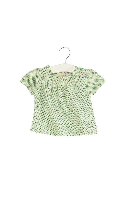 A Green Short Sleeve Tops from Seed in size 3-6M for girl. (Front View)