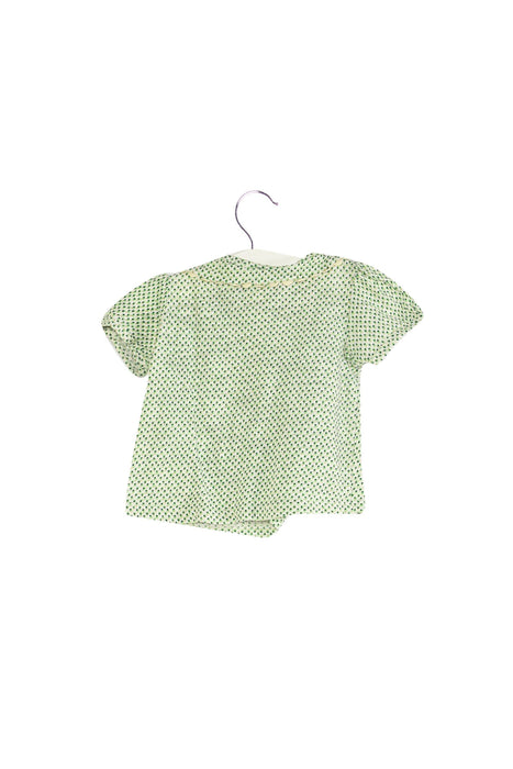 A Green Short Sleeve Tops from Seed in size 3-6M for girl. (Back View)