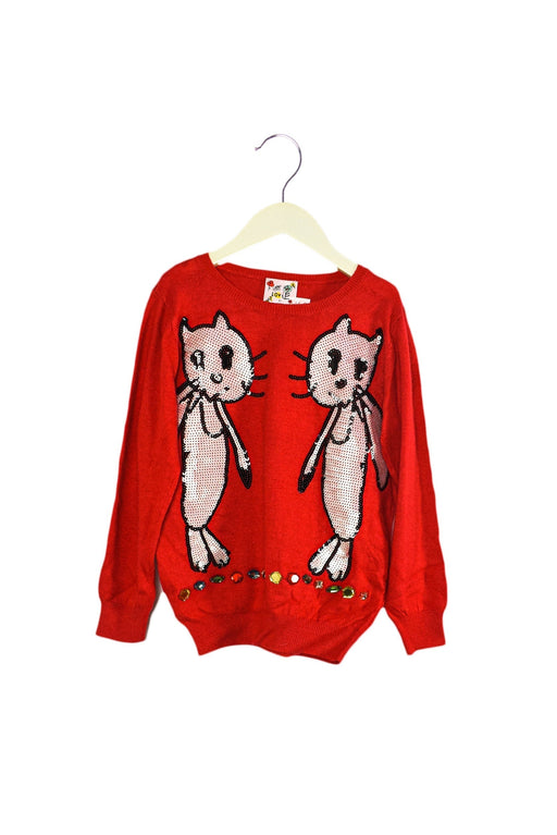 A Pink Knit Sweaters from Lovie by Mary J in size 10Y for girl. (Front View)