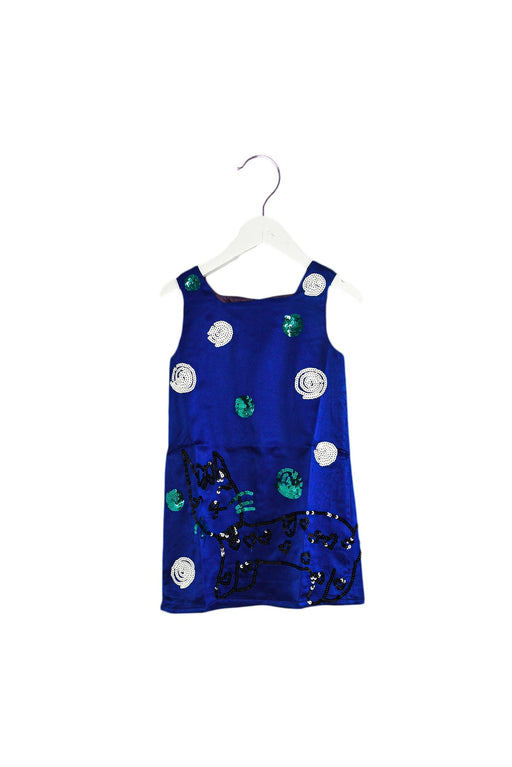 A Blue Sleeveless Dresses from Lovie by Mary J in size 12-18M for girl. (Front View)