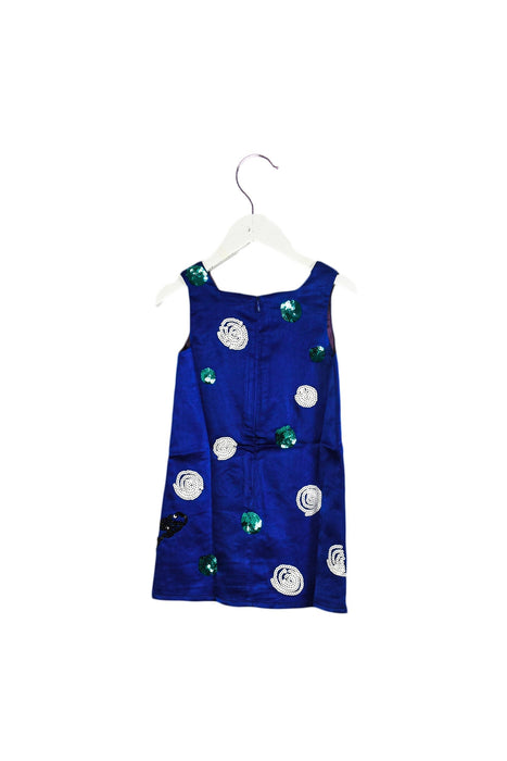 A Blue Sleeveless Dresses from Lovie by Mary J in size 12-18M for girl. (Back View)