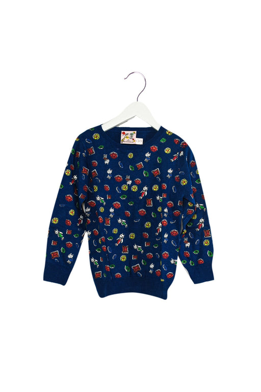A Blue Knit Sweaters from Lovie by Mary J in size 5T for girl. (Front View)