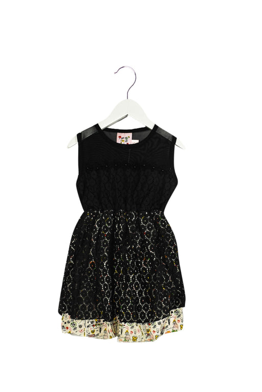 A Black Sleeveless Dresses from Lovie by Mary J in size 2T for girl. (Front View)