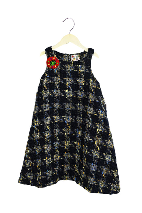 A Navy Sleeveless Dresses from Lovie by Mary J in size 10Y for girl. (Front View)