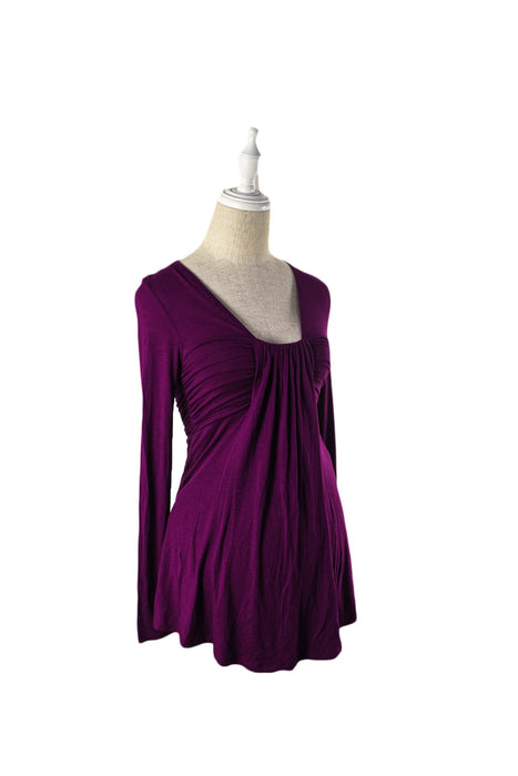 A Purple Long Sleeve Tops from I M Maternity in size XS for maternity. (Front View)