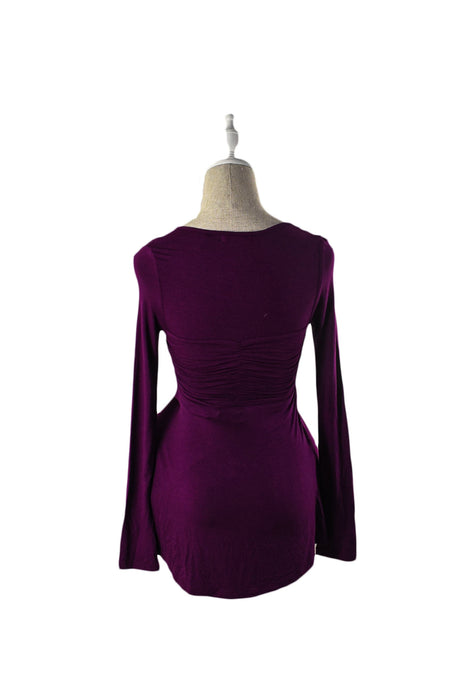A Purple Long Sleeve Tops from I M Maternity in size XS for maternity. (Back View)