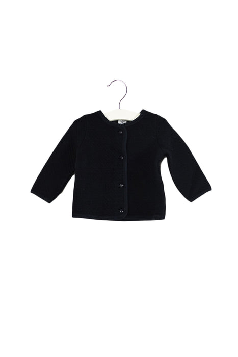 A Navy Cardigans from Petit Bateau in size 6-12M for girl. (Front View)