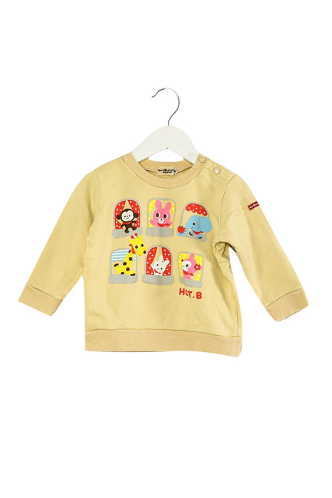 A Beige Crewneck Sweatshirts from Miki House in size 12-18M for girl. (Front View)
