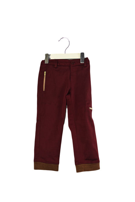 A Red Casual Pants from Fiona's Prince in size 3T for girl. (Front View)