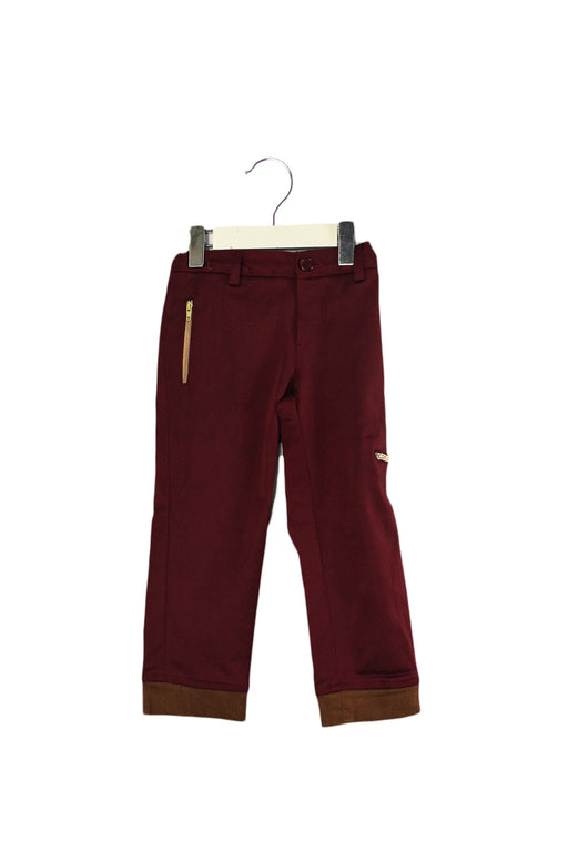 A Red Casual Pants from Fiona's Prince in size 3T for girl. (Front View)