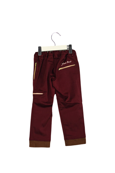 A Red Casual Pants from Fiona's Prince in size 3T for girl. (Back View)