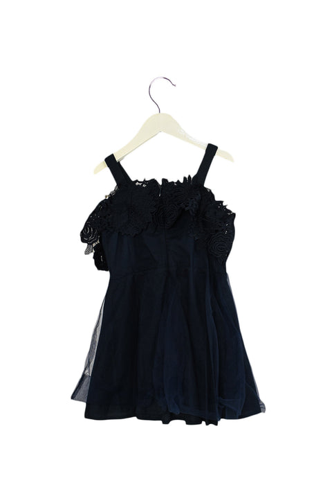 A Navy Sleeveless Dresses from Bardot Junior in size 3T for girl. (Back View)