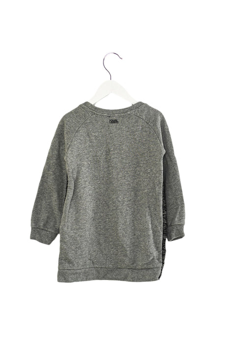 A Grey Sweater Dresses from Karl Lagerfeld in size 4T for girl. (Back View)