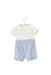 A White Short Sleeve Rompers from Nicholas & Bears in size 3-6M for boy. (Back View)