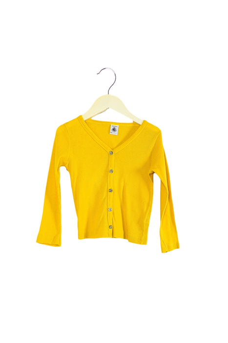 A Yellow Cardigans from Petit Bateau in size 4T for girl. (Front View)