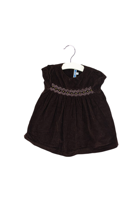 A Brown Short Sleeve Dresses from Jacadi in size 6-12M for girl. (Front View)
