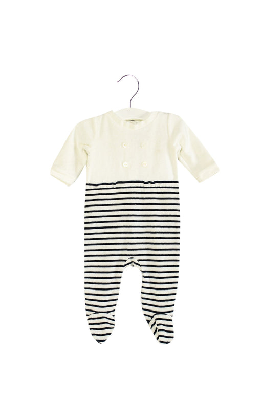 A Navy Jumpsuits from Jacadi in size 3-6M for boy. (Front View)