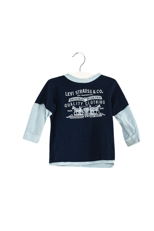 A Navy Long Sleeve Tops from Levi's in size 6-12M for boy. (Front View)