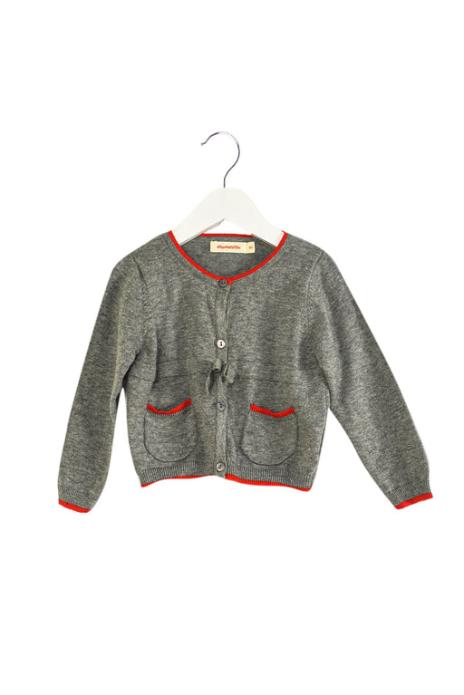A Grey Cardigans from Momonittu in size 12-18M for girl. (Front View)