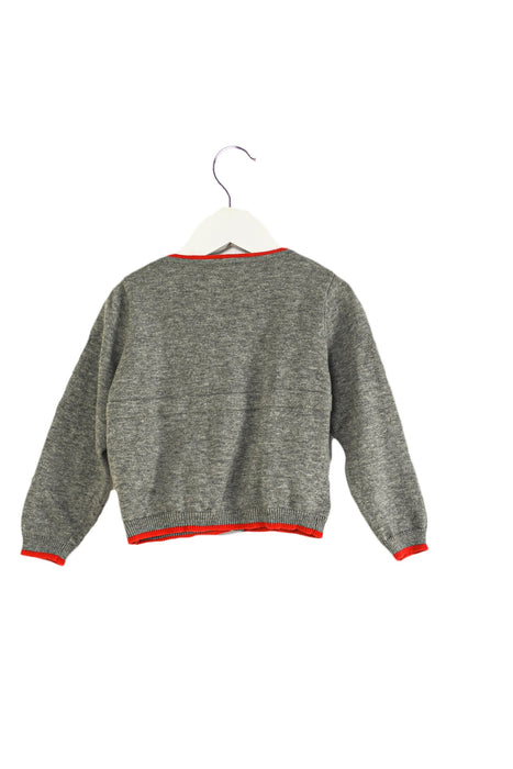 A Grey Cardigans from Momonittu in size 12-18M for girl. (Back View)