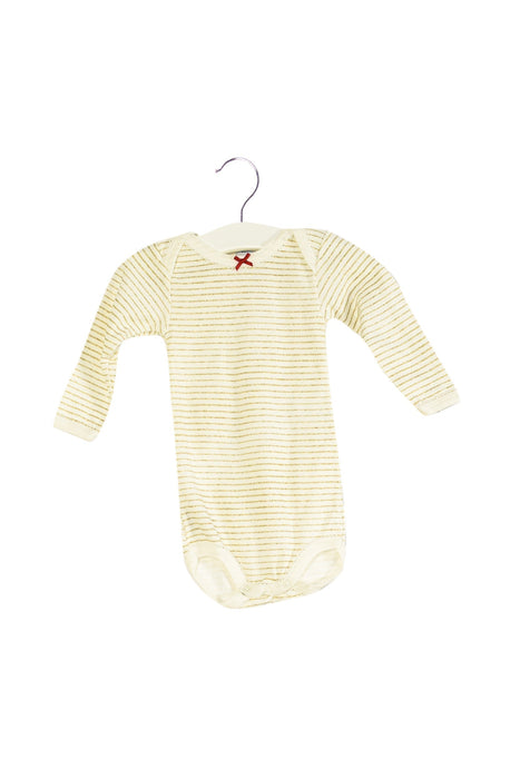 A Ivory Long Sleeve Bodysuits from Petit Bateau in size 3-6M for girl. (Front View)
