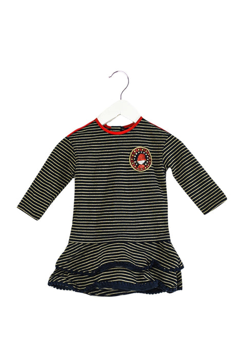 A Navy Long Sleeve Dresses from Little Marc Jacobs in size 6-12M for girl. (Front View)
