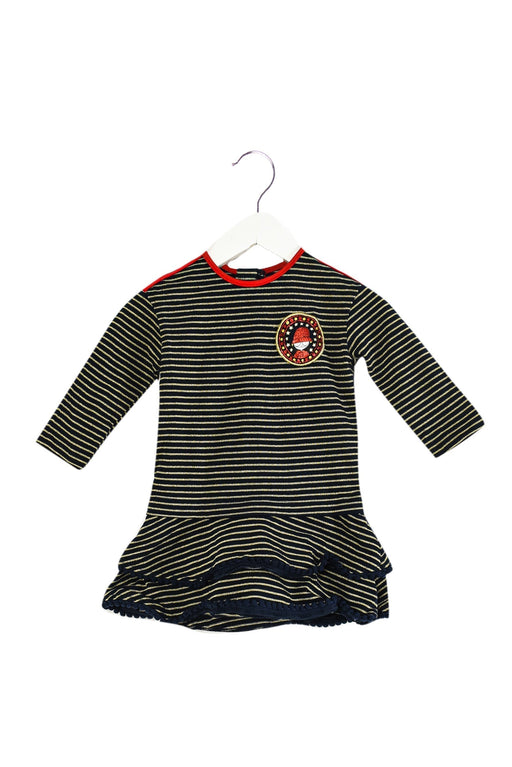 A Navy Long Sleeve Dresses from Little Marc Jacobs in size 6-12M for girl. (Front View)