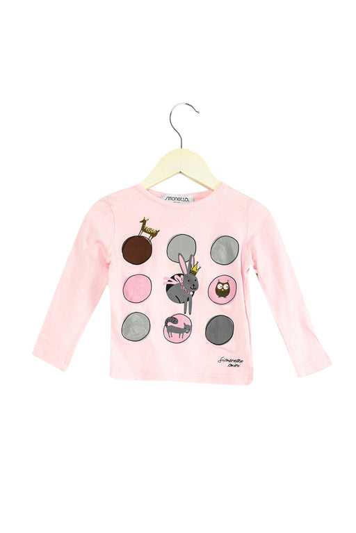 A Pink Long Sleeve Tops from Simonetta in size 6-12M for girl. (Front View)